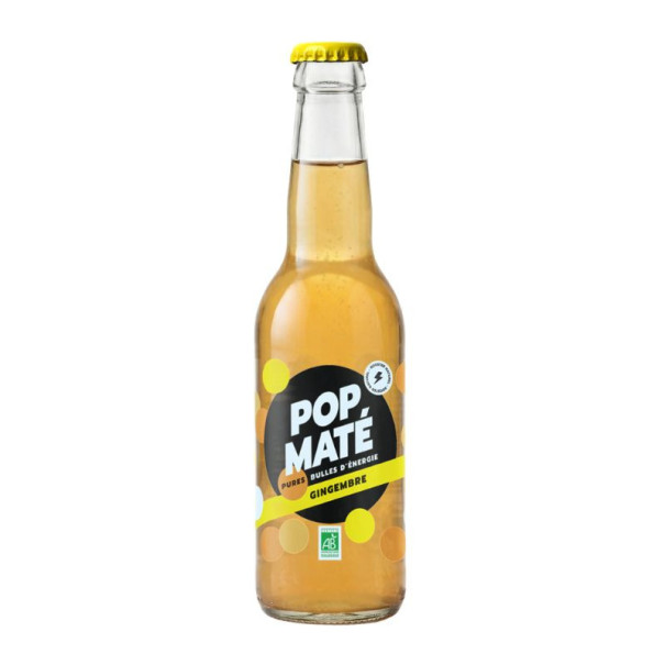Pop Maté - Mate gingembre bouteille verre 330ml x12 Bio