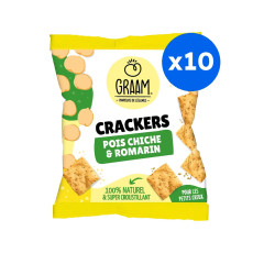 GRAAM - CRACKERS POIS CHICHE ROMARIN 30G x10