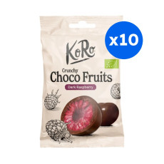 KORO - FRAMBOISES LYOPHILISEES ENROBEES DE CHOCOLAT NOIR 50G x10 BIO