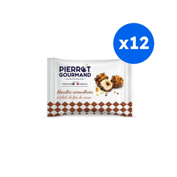 PIERROT GOURMAND - NOISETTES CARAMELISEES ECLATS FEVE CACAO 45G X12