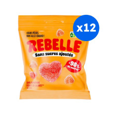 REBELLE - BONBONS COEURS PÊCHE SANS SUCRES 50G x12