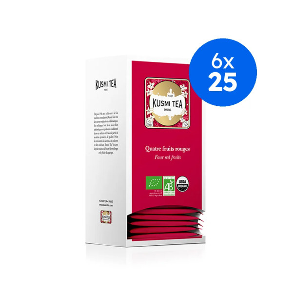 KUSMI TEA - THE NOIR QUATRE FRUITS ROUGES SACHET 2G x25 BIO