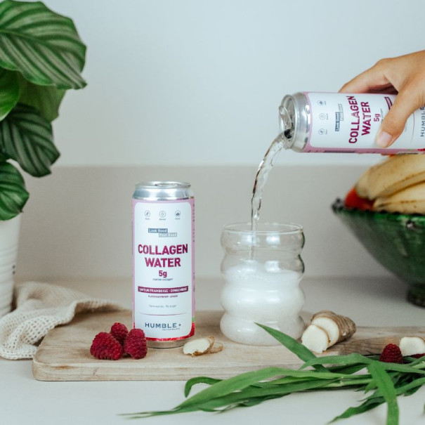 HUMBLE - EAU PETILLANTE COLLAGENE FRAMBOISE GINGEMBRE CANETTE ALU 330ML x24