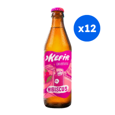 KEFIR - HIBISCUS FEUILLES DE CASSIS BOUTEILLE VERRE 330ML x12 BIO