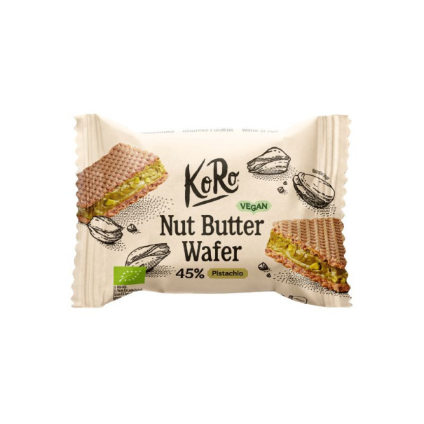 Koro - Gaufrette pistache 22g x12 Bio - Fournisseur snacking Delidrinks