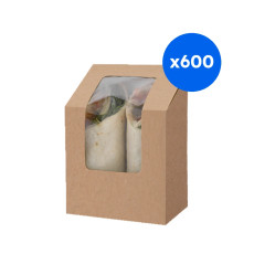 BOITE A WRAP DOUBLE CARTON BRUN x600