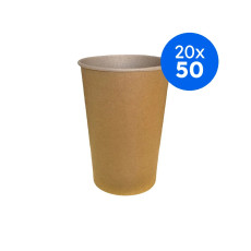 GOBELET CARTON INTERIEUR ET EXTERIEUR KRAFT 16OZ-470ML Ø90MM x50