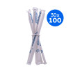 PAILLE PAPIER BLANC EMBALLAGE INDIVIDUEL Ø8MM L.200 MM x100
