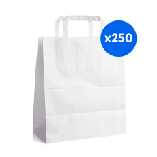 SAC CABAS POIGNEES PAPIER BLANC 70G H.280 x L.260 x P.200 MM x250