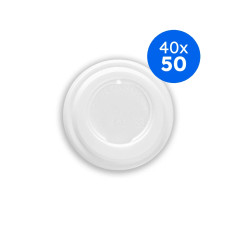 VEGWARE - COUVERCLE CPLA BLANC COMPOSTABLE 4OZ/118ML Ø62MM x50