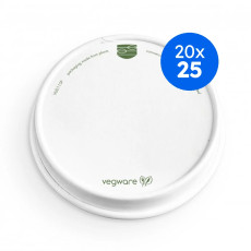 VEGWARE - COUVERCLE POT SOUPE/GLACE PAPIER BLANC COMPOSTABLE 12-32OZ Ø115MM x25