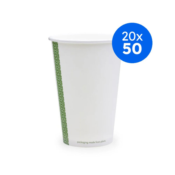 VEGWARE - GOBELET CARTON BLANC 16OZ/473ML Ø89MM x50 LOGO REGLEMENTAIRE