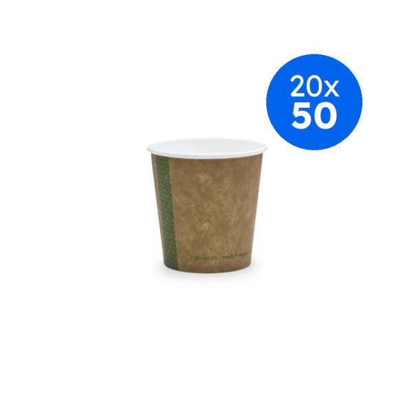 VEGWARE - GOBELET CARTON KRAFT 4OZ/118ML Ø62MM x50 LOGO REGLEMENTAIRE