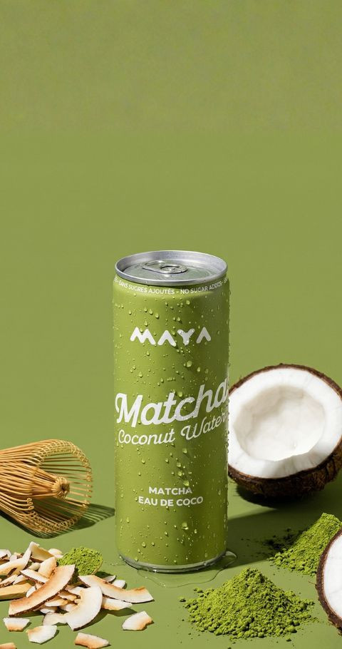 Une eau de coco tendance au matcha